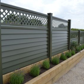 installed metal fencing - green